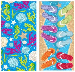 12 Bulk 60" X 30" Beach Towel Assortment 4