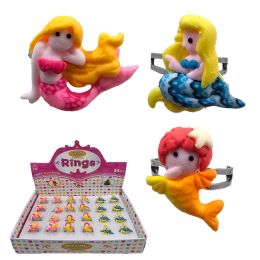 24 Bulk Fimo Mermaid Adjustable RinG-3 Asst. Styles