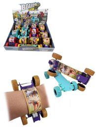 12 Bulk 6 inch Dinosaur Skateboard Slap Bracelet