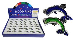 36 Bulk Dolphin Shaped Mood Ring W/stones