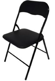 6 Bulk Metal Folding Padded Chair In Black