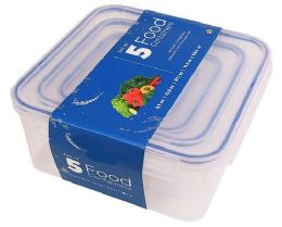 12 Bulk Snap Lid Square Food Container Set 5pk