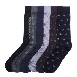 120 Bulk Knocker Men's Patterned Dress Socks