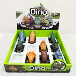 24 Bulk Pull Back Dinosaur Truck Toys Assortment Countertop Display