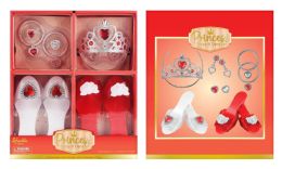 12 Bulk 2 Pair Shoes & Tiara - Red/ White