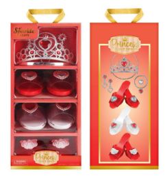 6 Bulk 3 Pair Shoes And Tiara - Red