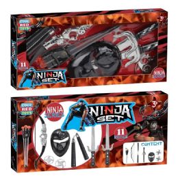 12 Bulk Costume Role Play Ninja Set With Mask (11 Pcs)