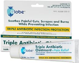 144 Bulk Globe Triple Antibiotic + Pain Relief  Ointment  1 oz