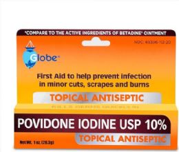 144 Bulk Globe Povidone Iodine 10% First Aid Ointment  1 oz