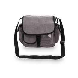 20 Bulk Canvas Messanger BaG- Standard In Charcoal