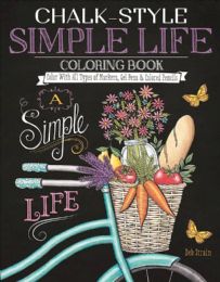 12 Bulk ChalK-Style Simple Life Coloring Book