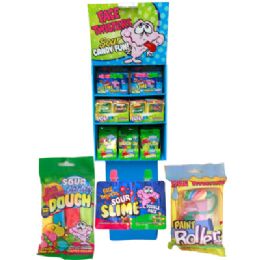 96 Bulk Novelty Floor Shipper 36 Sour Candy Dough 36 Sour Slime Double Pack 24 Paint Roller Candy