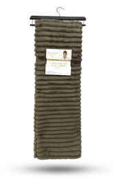 12 Bulk Corduroy Faux Fur Throw In Roasted Cashew 50x70