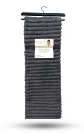 12 Bulk Corduroy Faux Fur Throw In Ultimate Gray 50x70