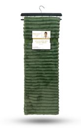 12 Bulk Corduroy Faux Fur Throw In Loden Frost 50x70