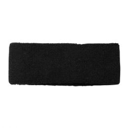 24 Bulk Cotton Terry Cloth Headband BLACK