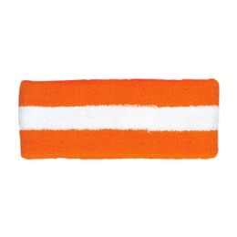 24 Bulk Cotton Terry Cloth Headband ORNG-WT
