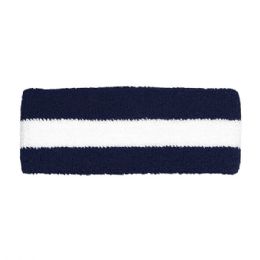 24 Bulk Cotton Terry Cloth Headband NVY-WT