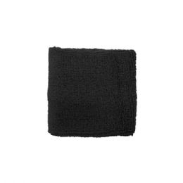 24 Bulk Cotton Terry Cloth Wrist Band BLACK