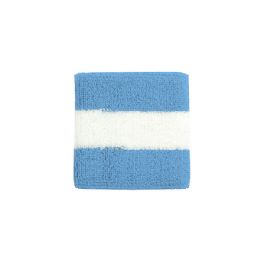 24 Bulk Cotton Terry Cloth Wristband BLUE-WT