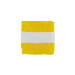 24 Bulk Cotton Terry Cloth Wristband YELLOW-WT