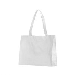 24 Bulk 100gram Non Woven Tote Bag WHITE