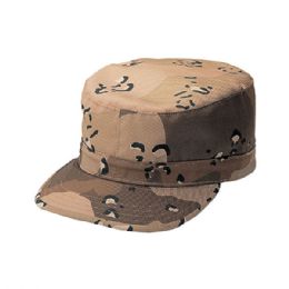 24 Bulk Camouflage Twill Army Cap DESERT