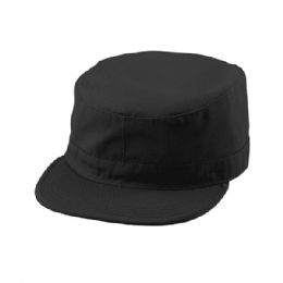 24 Bulk Camouflage Twill Army Cap BLACK