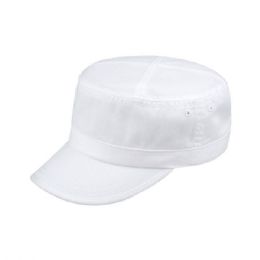 24 Bulk PET SPUN Washed Army Cap WHITE