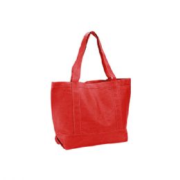 24 Bulk Cotton Canvas Tote Bag RED