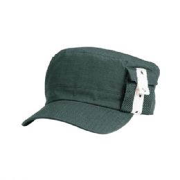 24 Bulk Rip-Stop Fabric Army Cap OLIVE