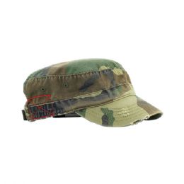 24 Bulk Enzyme Washed Cotton Twill Army Cap CAMO