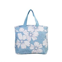 24 Bulk 13oz Print Canvas Tote Bag L.BLUE