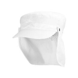24 Bulk Army Cap With Removable Flap WHITE