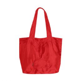 24 Bulk Packable Water Repellent Tote Bag RED
