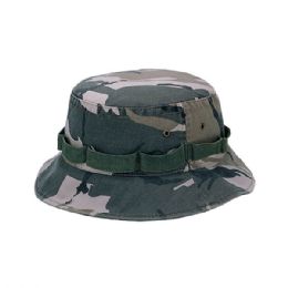 24 Bulk Camouflage Twill Washed Hunting Bucket Hat SAFARI
