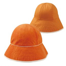 24 Bulk Ladies' Reversible Cotton Terry Hat ORANGE