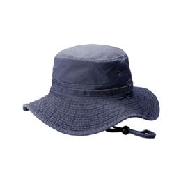 24 Bulk Pigment Dyed Twill Washed Bucket Hat NAVY-L