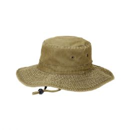 24 Bulk Pigment Dyed Twill Washed Bucket Hat KHAKI
