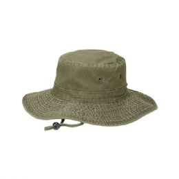 24 Bulk Pigment Dyed Twill Washed Bucket Hat OLIVE