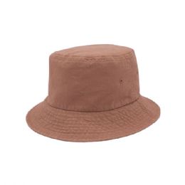 24 Bulk Recycled Crosshatch Cotton Bucket Hat TERA.COTTA-M