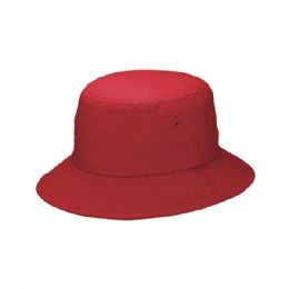 24 Bulk Promotional Style Cotton Blend Twill Bucket Hat RED