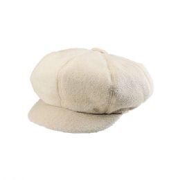 24 Bulk Fleece Winter Newsboy Cap IVORY
