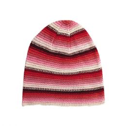 24 Bulk Ladies' Crocheted Knitted Beanie RED