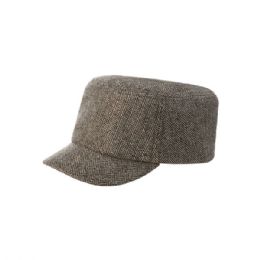 24 Bulk Wool Fashion Fitted Engineer Cap BROWN