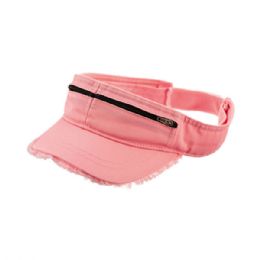 24 Bulk Enzyme Washed Cotton Twill Visor PINK