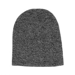 24 Bulk Slouched Beanie BLACK_MARLED