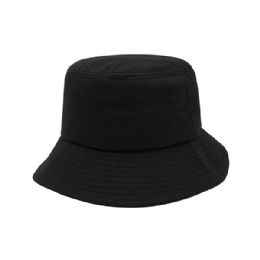24 Bulk Recycled Polyester Twill Bucket Hat BLACK-L