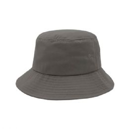 24 Bulk Recycled Polyester Twill Bucket Hat GREY-L