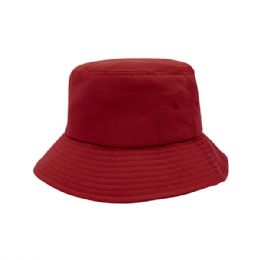 24 Bulk Recycled Polyester Twill Bucket Hat RED-M
